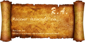 Rainer Azucséna névjegykártya